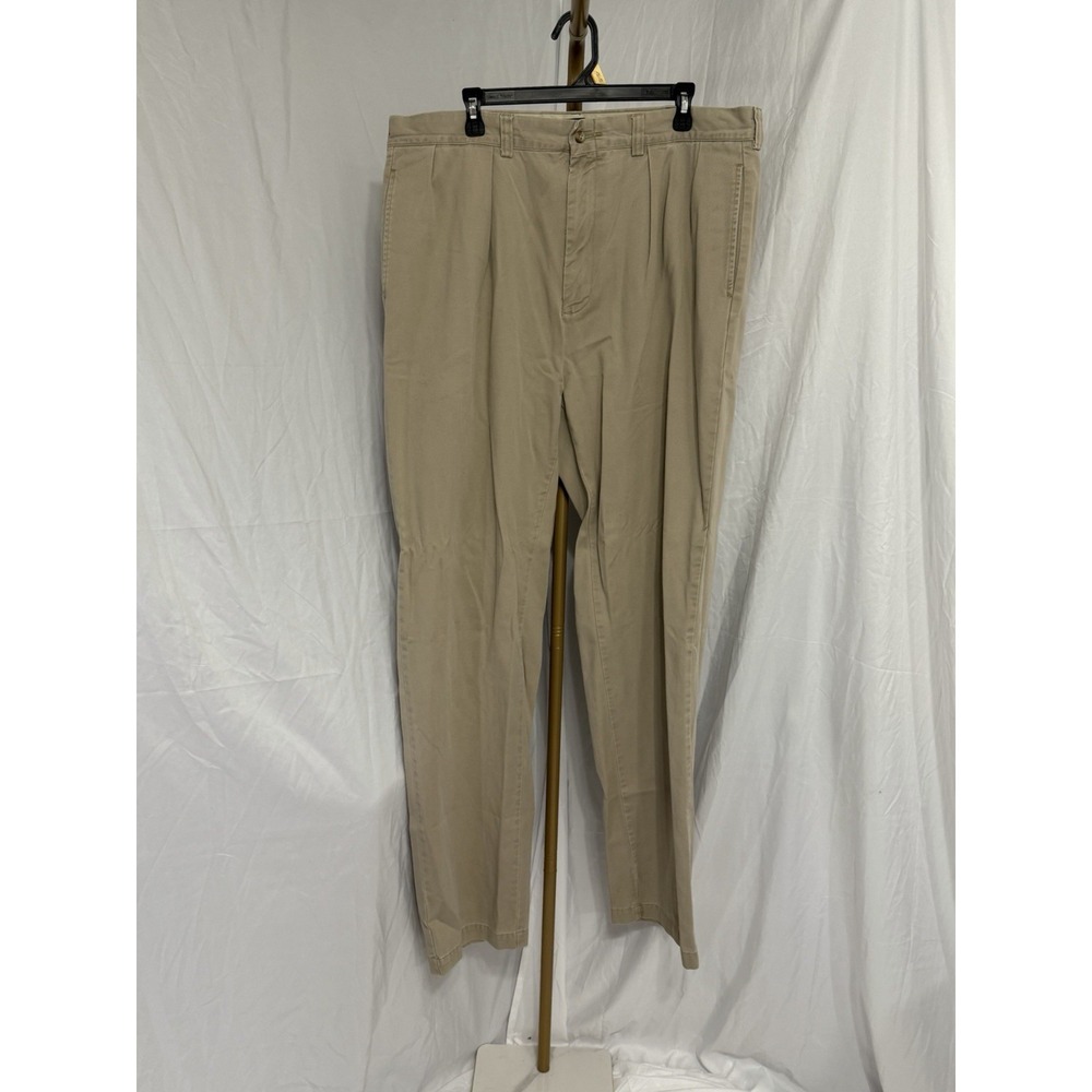 Polo Ralph Lauren Chino Pants Mens Size 38x35 Pleated Tan 100% Cotton‎ - Picture 2 of 15